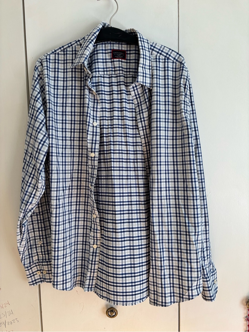 UNTUCKit White and Blue Plaid Button-Down Shirt